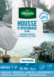 Housse d'hivernage - 1,3 m x 1,6 m - Blanc (x2)