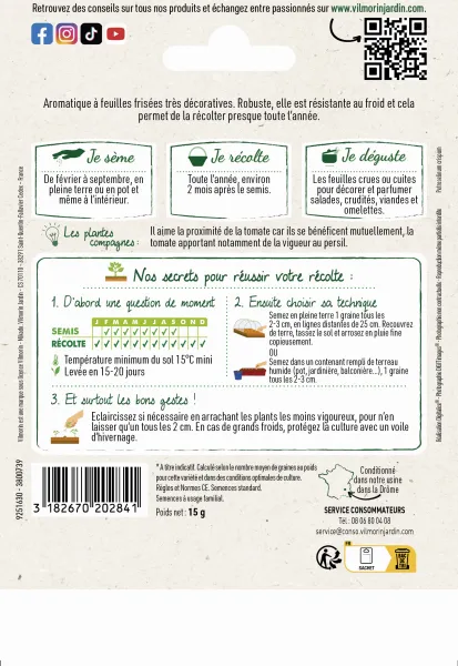Aromatiques - Persil Frisé Vert Foncé - Grand Modèle - MEDIA_PACKAGING_VERSO