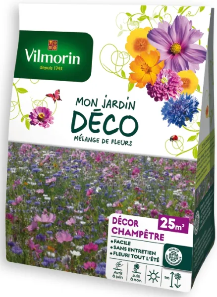 Mélanges de fleurs - Décor Champêtre - 25 m² - Mélange de fleurs - face recto