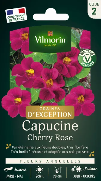Fleurs - Capucine Cherry Rose - Graines d'Exception - PACKAGING_RECTO