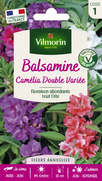 Fleurs - Balsamine Camélia Double Variée - PACKAGING_RECTO