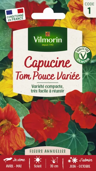 Fleurs - Capucine Tom Pouce en Mélange - PACKAGING_RECTO