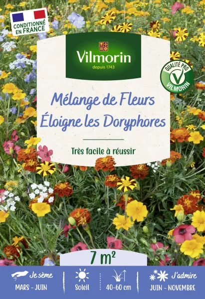 Mélanges de fleurs - Eloigne les Doryphores - 7 m² - Mélange de fleurs - PACKAGING_RECTO