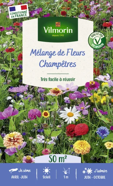 Mélanges de fleurs - Fleurs Champêtres - 50 m² - Mélange de fleurs - PACKAGING_RECTO