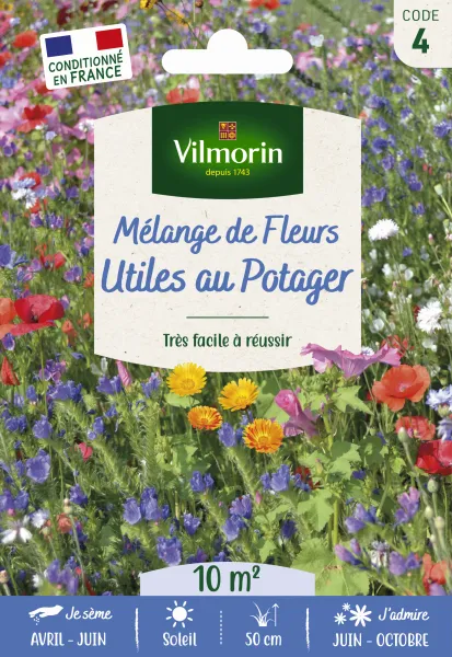 Mélanges de fleurs - Fleurs Utiles au Potager - 10 m² - Mélange de fleurs - face recto