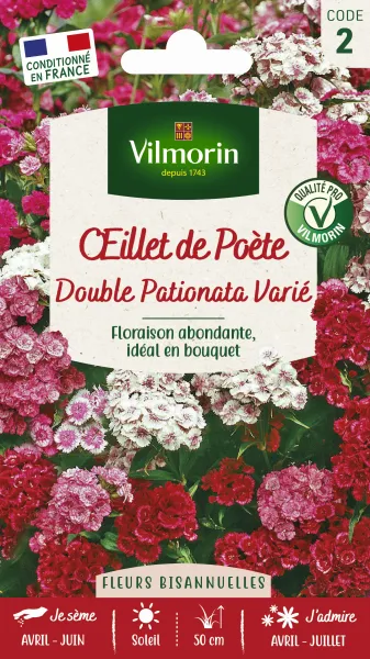 Fleurs - Œillet de Poète Double Pationata Varié - PACKAGING_RECTO