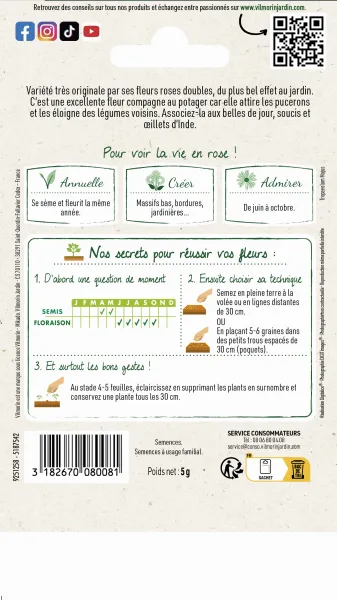 Fleurs - Capucine Cherry Rose - Graines d'Exception - MEDIA_PACKAGING_VERSO
