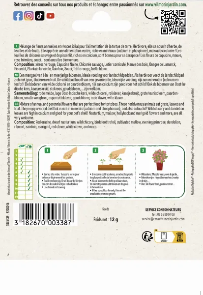 Pour nos animaux - Mélange de fleurs pour Tortues Terrestres - MEDIA_PACKAGING_VERSO