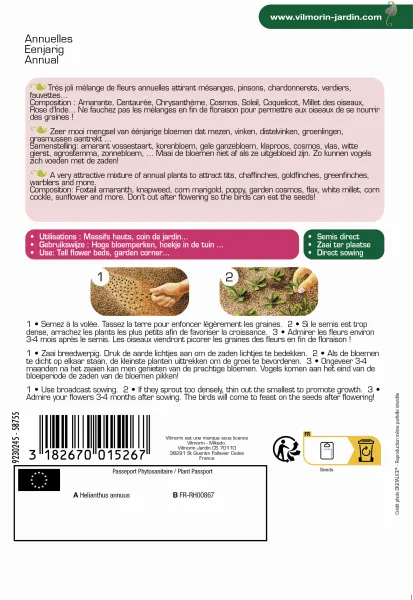 Pour nos animaux - Attire les Oiseaux - Mélange de fleurs - MEDIA_PACKAGING_VERSO