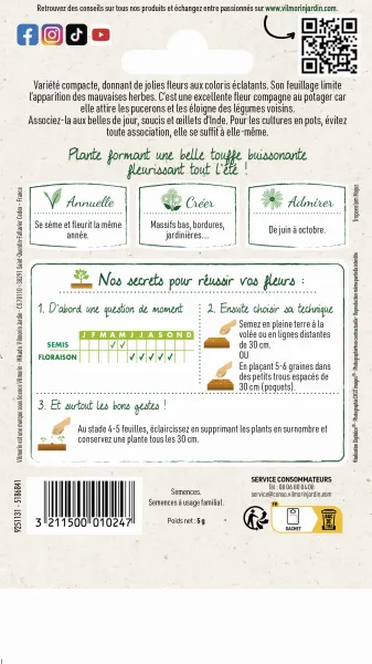 Fleurs - Capucine Tom Pouce en Mélange - MEDIA_PACKAGING_VERSO