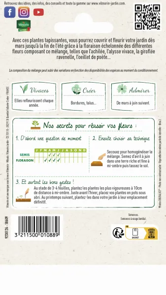 Mélanges de fleurs - Fleurs Vivaces pour Rocaille - 4 m² - Mélange de fleurs - MEDIA_PACKAGING_VERSO