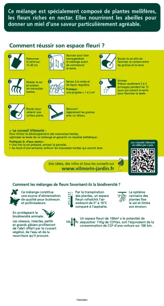Mélanges de fleurs - Décor Mellifère - 50 m² - Mélange de fleurs - MEDIA_PACKAGING_VERSO