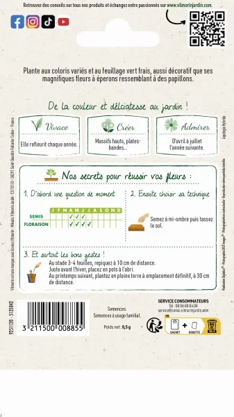 Fleurs - Ancolie Étoile Variée - MEDIA_PACKAGING_VERSO