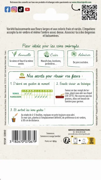 Fleurs - Impatiens Hybride Variée - MEDIA_PACKAGING_VERSO