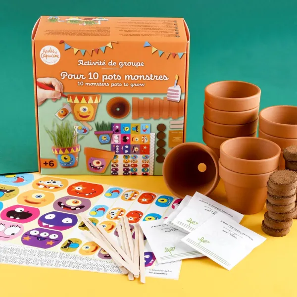 Radis et Capucine - Kit jardinage pour enfants - 10 pots à personnaliser - MEDIA_EN_SITUATION_1