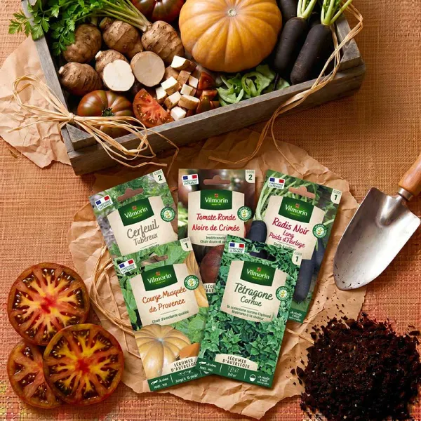 Kit de jardinage - Kit semis de légumes anciens + 12 étiquettes de marquage offertes - face recto