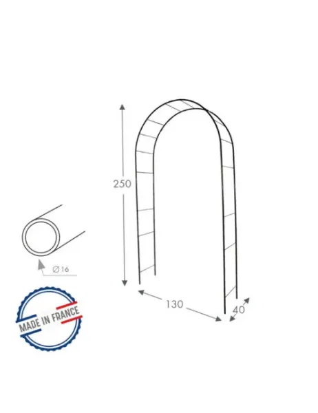 Louis Moulin - Arche de jardin ronde en acier noir - 130 x 40 x 250 cm - PACKAGING_3D_VERSO