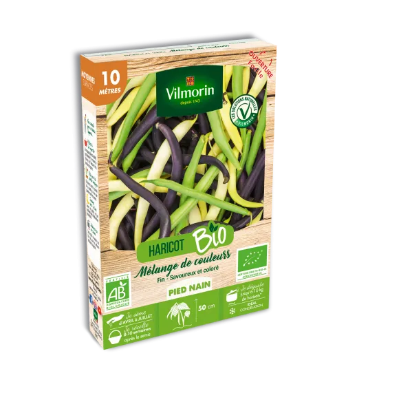 Légumes Secs - Haricot Nain en Mélange de Couleurs - 10 m - BIO - PACKAGING_3D_RECTO