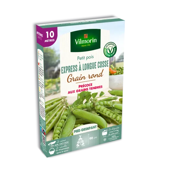 Légumes Secs - Pois Grimpant à Grain Rond Express à Longue Cosse - 10 m - PACKAGING_3D_RECTO