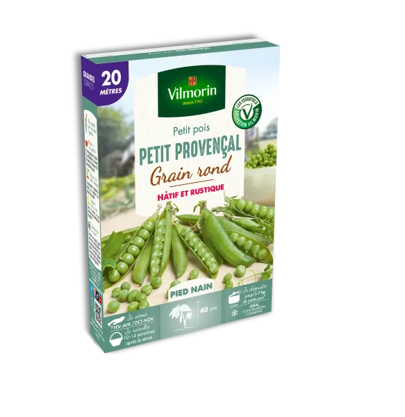 Légumes Secs - Pois Nain à Grain Rond Petit Provencal - 20 m - PACKAGING_3D_RECTO