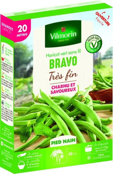 Légumes Secs - Haricot Nain Vert Bravo - 20 m - PACKAGING_3D_RECTO