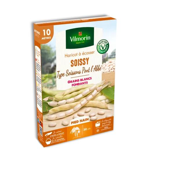 Légumes Secs - Haricot Nain à Ecosser Soissy (type Soissons Pont l'Abbé) - 10 m - PACKAGING_3D_RECTO