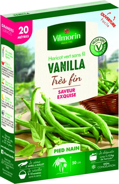 Légumes Secs - Haricot Nain Vert Vanilla - 20 m - face recto