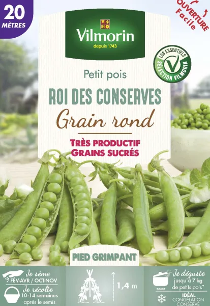 Légumes Secs - Pois Grimpant à Grain Rond Roi des Conserves - 20 m - PACKAGING_RECTO