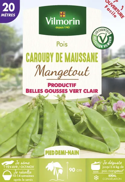 Légumes Secs - Pois Mangetout Carouby de Maussane - 20 m - PACKAGING_RECTO