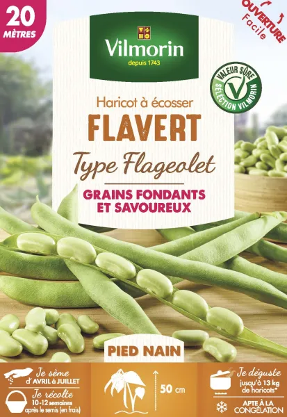 Légumes Secs - Haricot Nain à Ecosser Flavert (type Flageolet) - 20 m - PACKAGING_RECTO