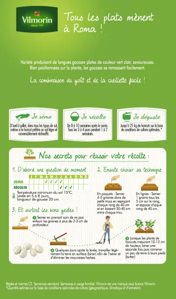 Légumes Secs - Haricot Nain Vert Plat Roma 2 - MEDIA_PACKAGING_VERSO