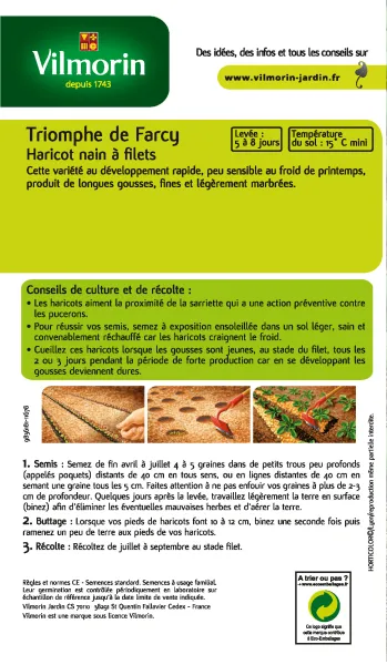 Légumes Secs - Haricot Nain Vert Triomphe de Farcy - MEDIA_PACKAGING_VERSO