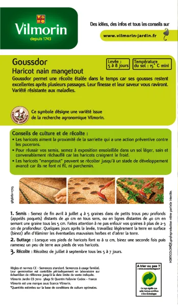 Légumes Secs - Haricot Nain Beurre Goussdor - MEDIA_PACKAGING_VERSO