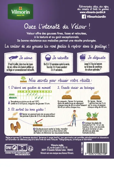 Légumes Secs - Haricot Nain Violet Velour - 5 m  - MEDIA_PACKAGING_VERSO