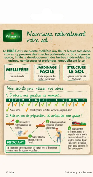 Engrais verts - Engrais vert Phacélie - BIO - Petit Modèle - MEDIA_PACKAGING_VERSO