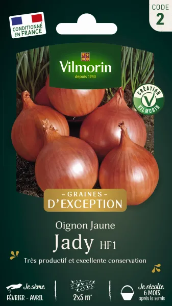 Potagères - Oignon Jaune Jady HF1 - Graines d'Exception - PACKAGING_RECTO