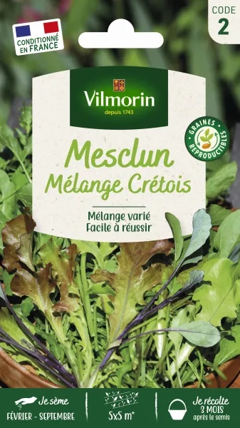 Potagères - Mesclun Crétois en mélange - face recto
