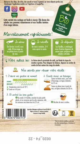 Potagères - Laitue Pommée Merveille des 4 Saisons - BIO - MEDIA_PACKAGING_VERSO