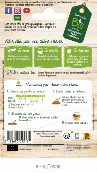 Potagères - Oignon Stuttgarter - BIO - MEDIA_PACKAGING_VERSO