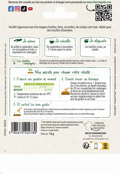 Potagères - Mâche à Grosse Graine - Grand Modèle - MEDIA_PACKAGING_VERSO