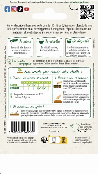 Potagères - Concombre Murat HF1 - Graines d'Exception - MEDIA_PACKAGING_VERSO
