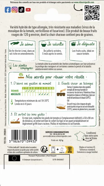 Potagères - Tomate Lancelot HF1 - Graines d'Exception - MEDIA_PACKAGING_VERSO