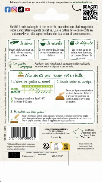 Potagères - Betterave Potagère Crapaudine - Légumes d'Autrefois - MEDIA_PACKAGING_VERSO