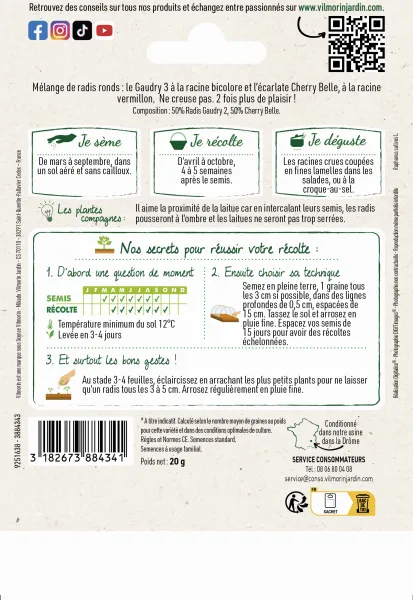 Potagères - Radis Ronds en mélange - Grand Modèle - MEDIA_PACKAGING_VERSO
