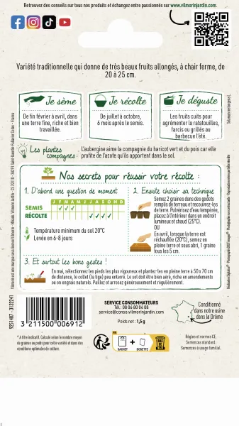 Potagères - Aubergine de Barbentane - MEDIA_PACKAGING_VERSO