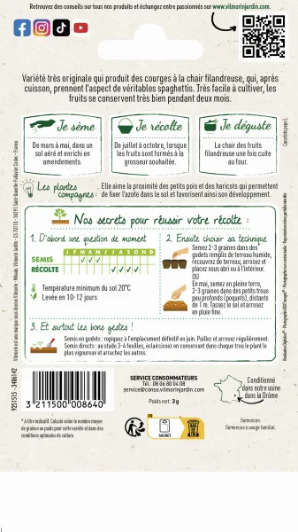 Potagères - Courgette Végétable Spaghetti - MEDIA_PACKAGING_VERSO