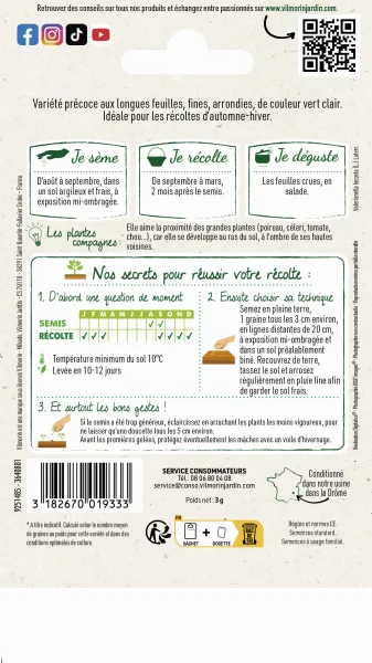 Potagères - Mâche Ronde Maraîchère - MEDIA_PACKAGING_VERSO