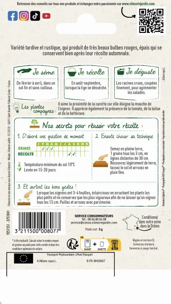 Potagères - Oignon Rouge de Brunswick - MEDIA_PACKAGING_VERSO