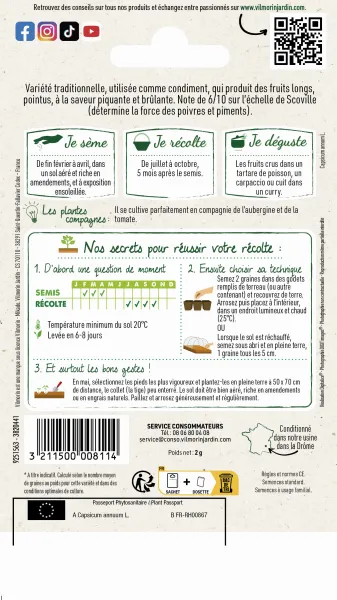 Potagères - Piment de Cayenne - MEDIA_PACKAGING_VERSO