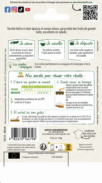 Potagères - Poivron Yolo Wonder  - MEDIA_PACKAGING_VERSO